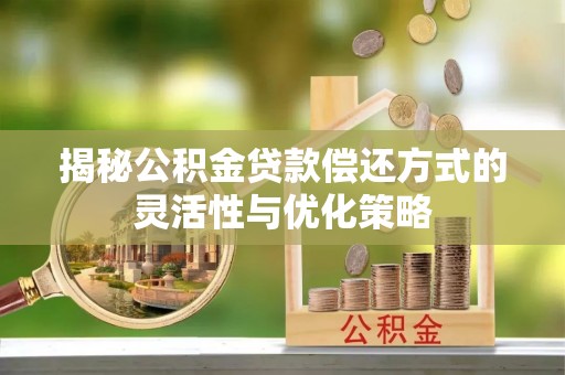 益阳揭秘公积金贷款偿还方式的灵活性与优化策略