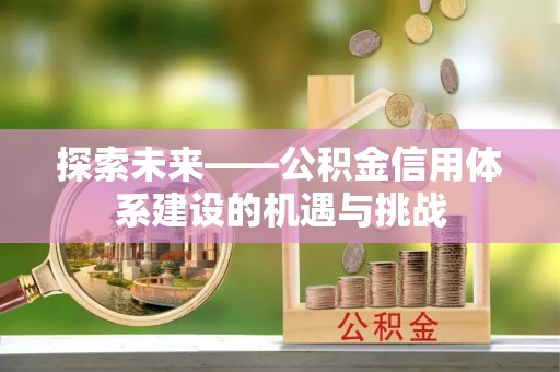 益阳探索未来——公积金信用体系建设的机遇与挑战