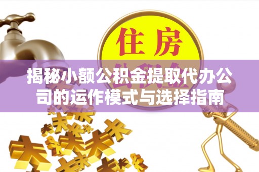 益阳揭秘小额公积金提取代办公司的运作模式与选择指南